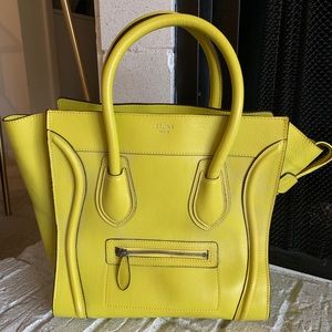 Celine Citron Yellow/Green Mini Luggage Handbag